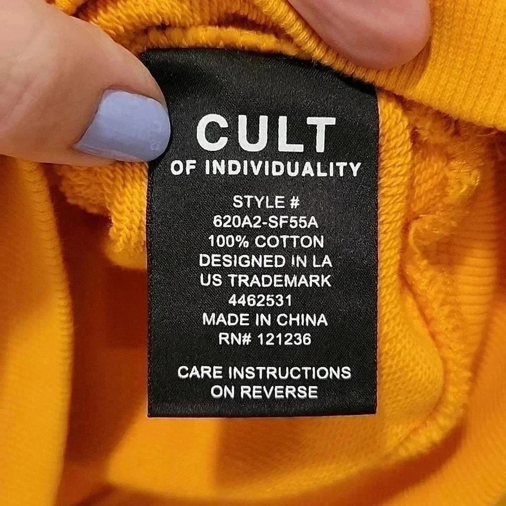 Cult of Individuality Gold Pull Over Hoodie Size Small - Picture 5 of 10